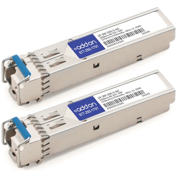 Add-On This 1 -Pair Of Ubiquiti Uf-Sm-10G-S Compatible Sfp+ Transceivers UF-SM-10G-S-AO - main
